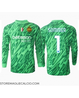 Inter Milan Yann Sommer #1 Portiere Maglia Gara Casa Repliche 2024-25 Maniche Lunghe